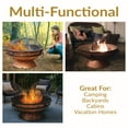 thumbnail image 5 of Sunnydaze Royal 30" Round Wood-Burning Copper Finish Raised Outdoor Fire Pit Bowl, 5 of 17