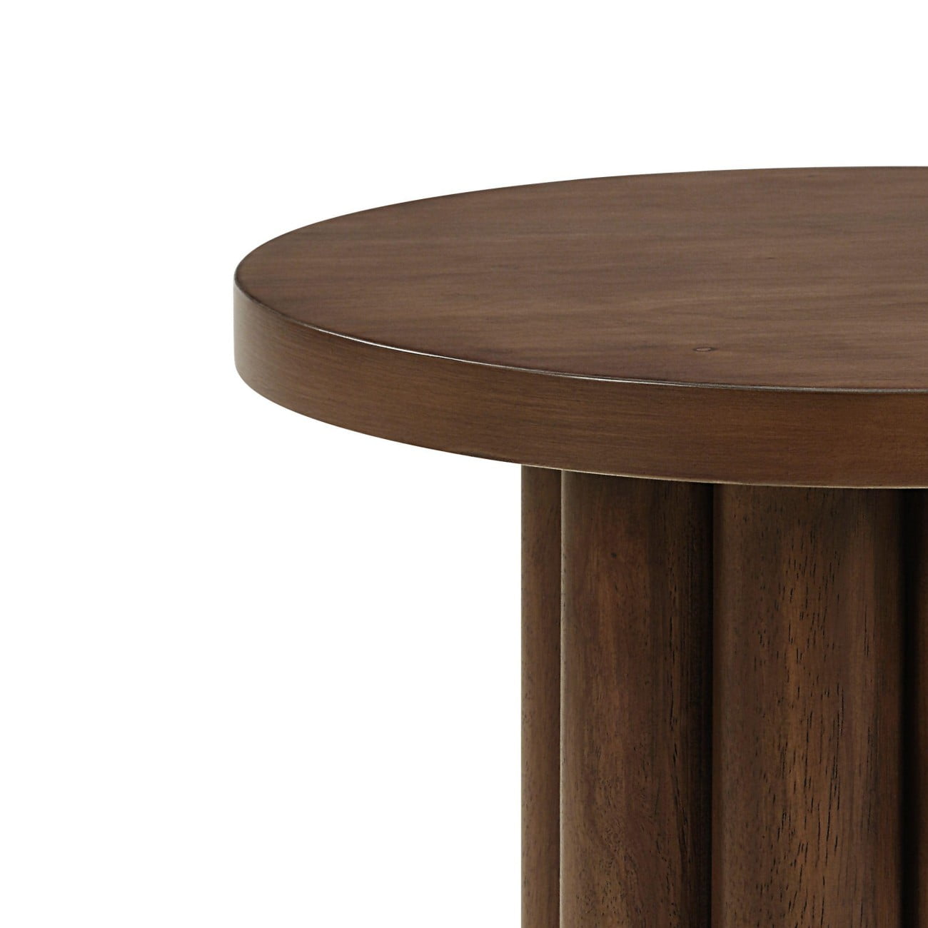 Gzxs Farmhouse Pedestal End Table - 20 Inch Round Side Table, Rustic Wood Accent Drink Table for Small Space Living Room (Brown)