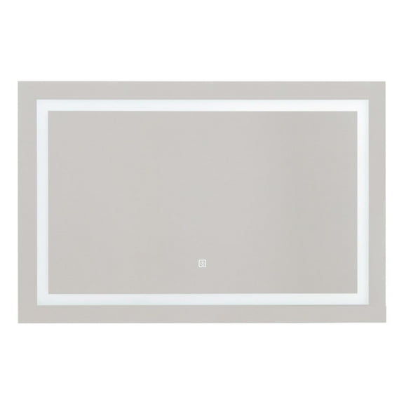 Espejo con luz LED KingsHouse rectangular Encendido Touch Baño Pared blanco 100x3.5x65 cm