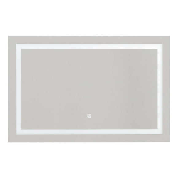 Espejo con luz LED KingsHouse rectangular Encendido Touch Baño Pared blanco 100x3.5x65 cm