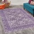 thumbnail image 2 of Floral Art Decorative Rug, Pastel Design Bohemian Nature Art of Vintage Leaves and Flowers, Quality Carpet for Bedroom Dorm and Living Room, 6 Sizes, Lavender Mauve, by Ambesonne, 2 of 4