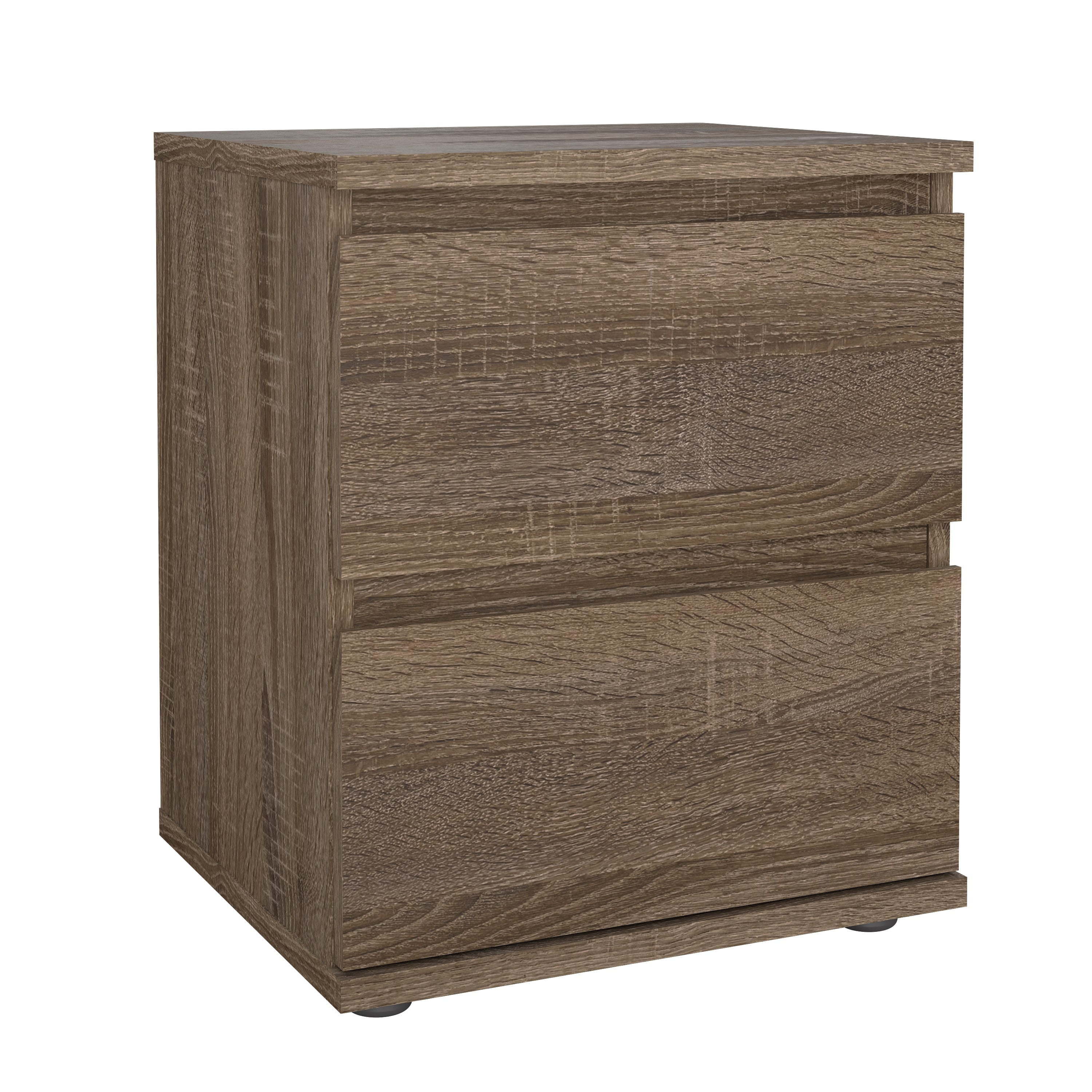Tvilum Aurora 2 Drawer Bedroom Nightstand for Adults, Truffle