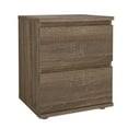 thumbnail image 3 of Tvilum Aurora 2 Drawer Bedroom Nightstand for Adults, Truffle, 3 of 8