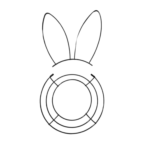XQWJWLA Easter Bunny Wire Wreath Frame, Rabbit Shaped Metal Wreath Form for Easter DIY Crafts, Floral Projects, and Home decor, Easter Indoor Outdoor Door Porch Hanging Decor