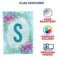 thumbnail image 5 of America Forever Spring Monogram Garden Flag Letter S 12.5 x 18 inches Double Sided Vertical Outdoor, Yard, Lawn, Pink and Blue Flowers, Cosmos, Leaves, Summer Flower Garden Flag, 5 of 5