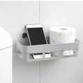 thumbnail image 3 of Estante organizador de almacenamiento para baño adhesivo, color blanco, para ducha y montaje en pared, 3 of 5