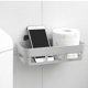 thumbnail image 3 of Estante organizador de almacenamiento para baño adhesivo, color blanco, para ducha y montaje en pared, 3 of 5