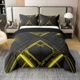 thumbnail image 1 of Erosebridal Gradient Square 100% Cotton Duvet Cover Full Size, Abstract Line Bedding Sets Full Size, Geometry Striped Decor, Reversible（No Comforter）, 1 of 6