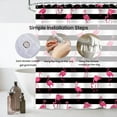 thumbnail image 4 of Flamingo Shower Curtains, Pink Shower Curtains with Hooks Flamingo Black and White Stripes Shower Curtains for Bathroom Decor, Machine Washable(72" X 84"), 4 of 5