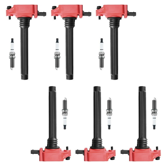Set of 6 Energy ISA Ignition Coils and Autolite Iridium Spark Plugs Compatible with 2011-2014 Dodge Avenger 3.6L V6 Replacement for UF648