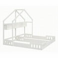 thumbnail image 5 of Twin Size Wood Platform Bed with Shelves and Guardrail, Creamy White (No Box Spring Needed, Stable for Any Room), 5 of 18