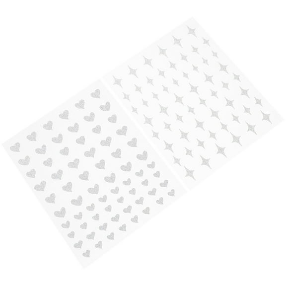 Niceauty 6 Sheets Heart Nail Stickers Chic Patterns Silver Fingernail Decals for Girls