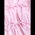 thumbnail image 3 of Conjunto de Dos Piezas de Verano para Mujer, con Estampado de Rayas, Sin Mangas, con Cordones, Camiseta Sin Mangas y Pantalones para Playa Rosa S, 3 of 9