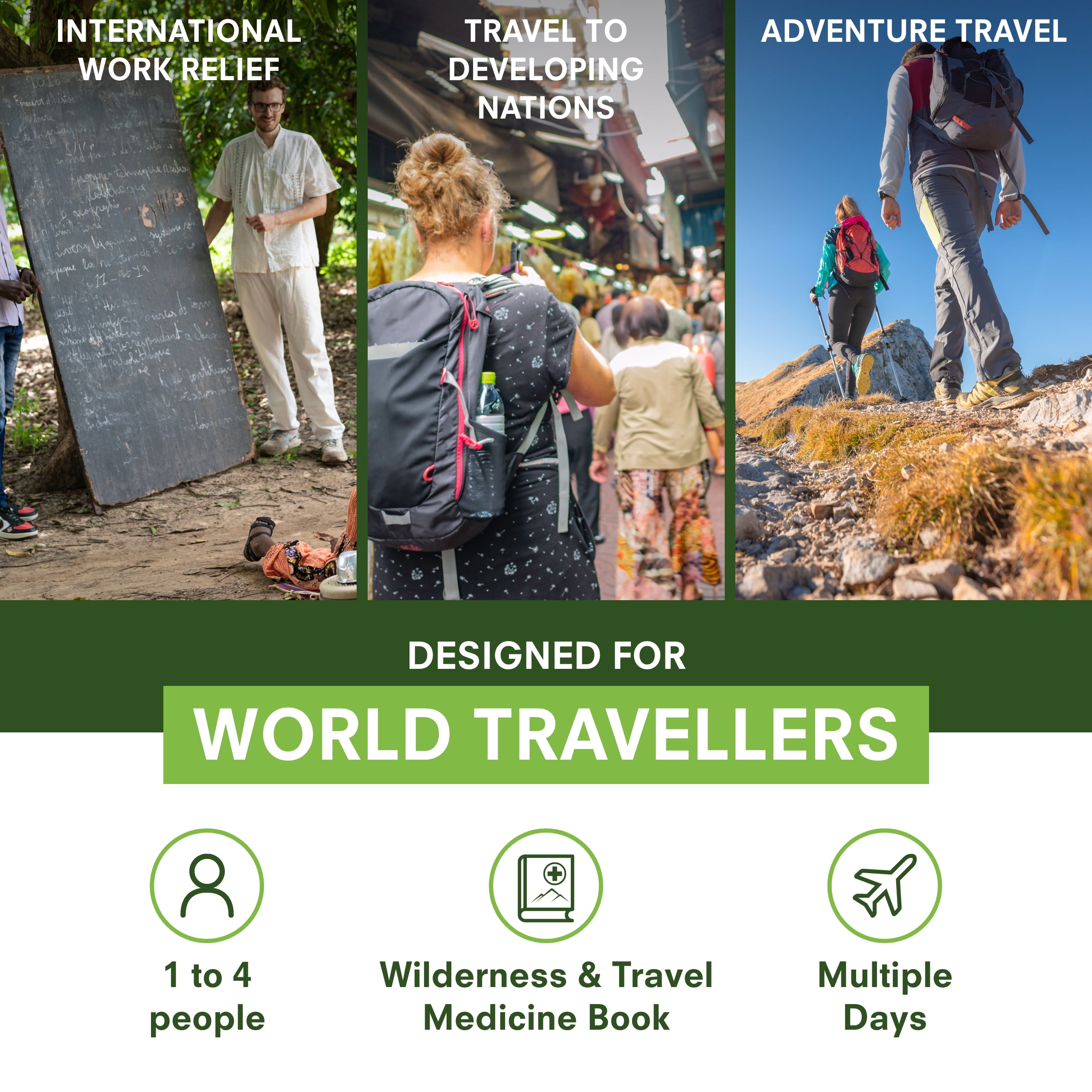 Adventure Medical Kits World Travel First Aid Kit with Wound Care Supplies & Medications