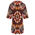 thumbnail image 6 of Floral Symmetry Vibrant Colors Abstract Womens Dress With Pockets Summer V Neck 3/4 Sleeve Dress Plus Size Loose Dress, 6 of 7