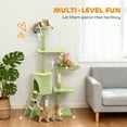thumbnail image 4 of PawHut 53" Cat Tree Tower with Condo, Large Kitten Activity Centre, Green, 4 of 10