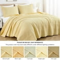 thumbnail image 5 of Chezmoi Collection Kingston Queen Size Bedspread Set, 3-Piece Pastel Yellow Oversized Quilted Microfiber Lightweight Bedspread Coverlet (100"x106"), 5 of 9