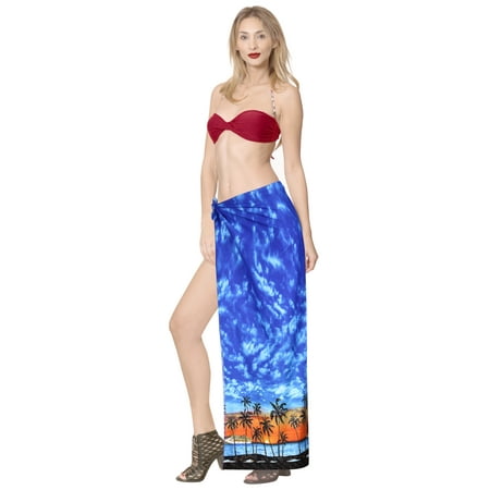 HAPPY BAY Women s Bikini Wraps Beach Wrap Sarong Swimwear Cover up Skirt Bathing suit Swimsuit Pareo Coverups for Women One Size Royal  Beach