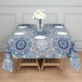 thumbnail image 3 of Blue Ethnic Mandala Pattern Square Tablecloth,Waterproof Square Table Cover,Wipeable Spillproof Washable Table Cover for Home Kitchen Party Decor 42"X42"(107x107cm), 3 of 6
