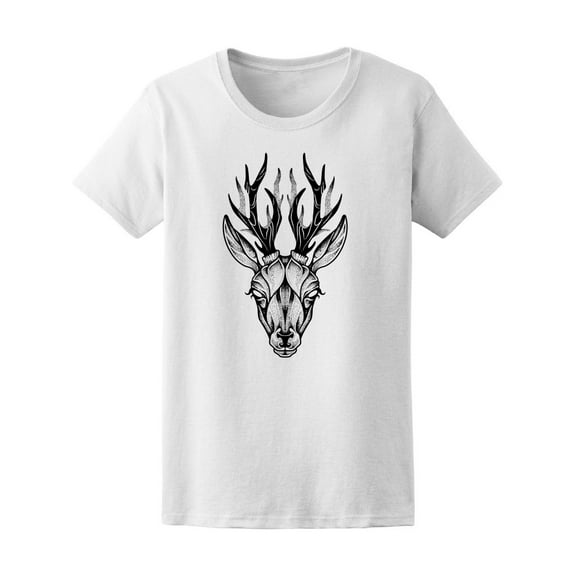 Beautiful Deer Tribal Sketch T-Shirt Men -Image by Shutterstock, Male 3X-Large