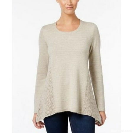 Style & Co. - Pointelle-Detail Sweater - Petities - M - LT BEIGE