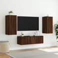 3piece TV wall unit with LED lights brown oak look