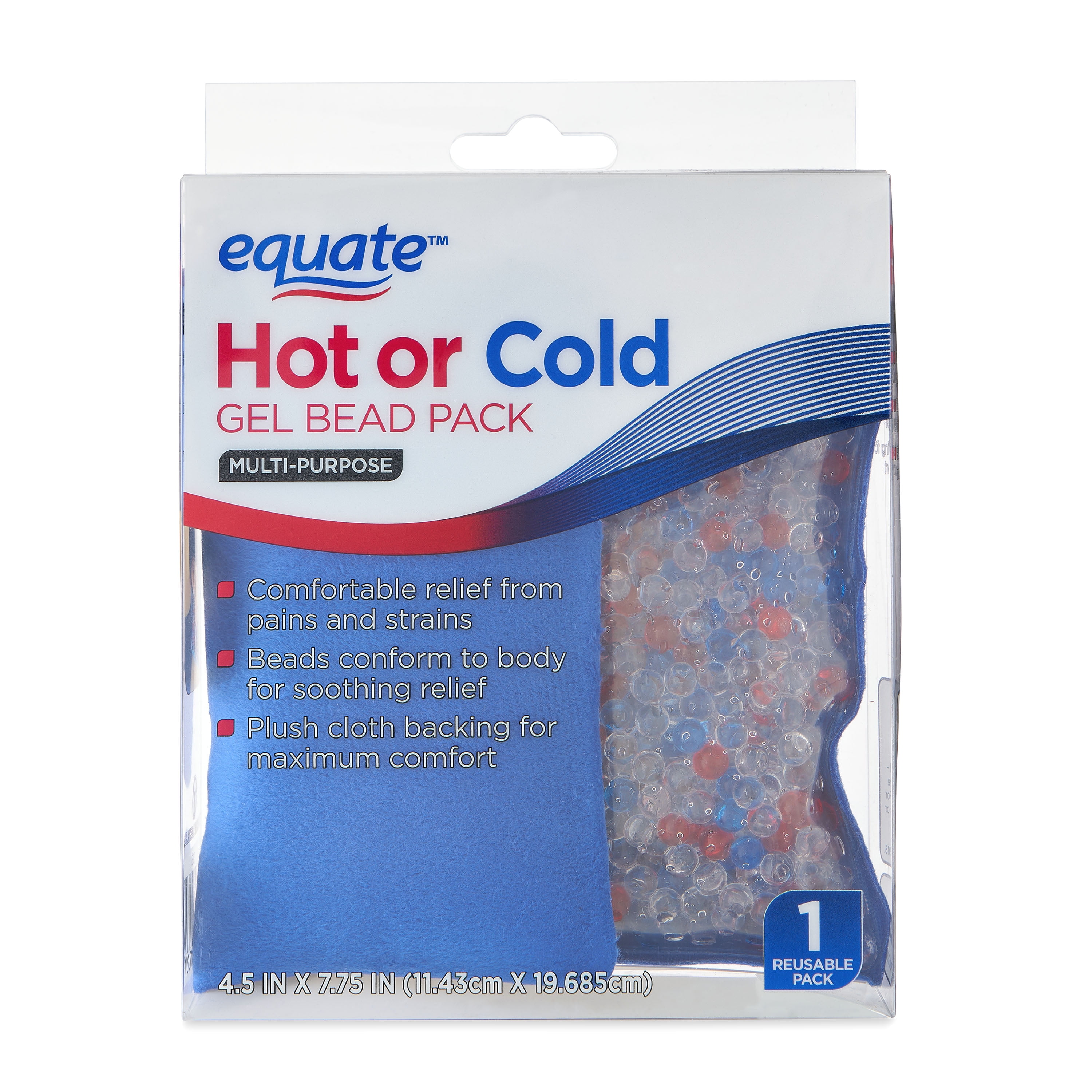 Equate Multi-Purpose Hot or Cold Gel Bead Pack, 4.5" x 7.75"