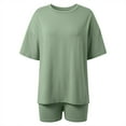 thumbnail image 5 of MuXiKeJi Clothes Plus Size Two Piece Sets for Women Short Sleeve Shirts High Waisted Shorts Pajamas Lounge Matching Set(1X-5X), 5 of 7