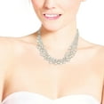 thumbnail image 4 of Elegant White Pearls & Crystals on Silk Multi-Layered Statement Necklace, 4 of 4