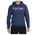 thumbnail image 2 of Inspirational Quote Be the Change by Mahatma Gandhi 1913 Unisex Graphic Hoodie Sweatshirt, Vintage Heather Navy, 3XL, 2 of 3