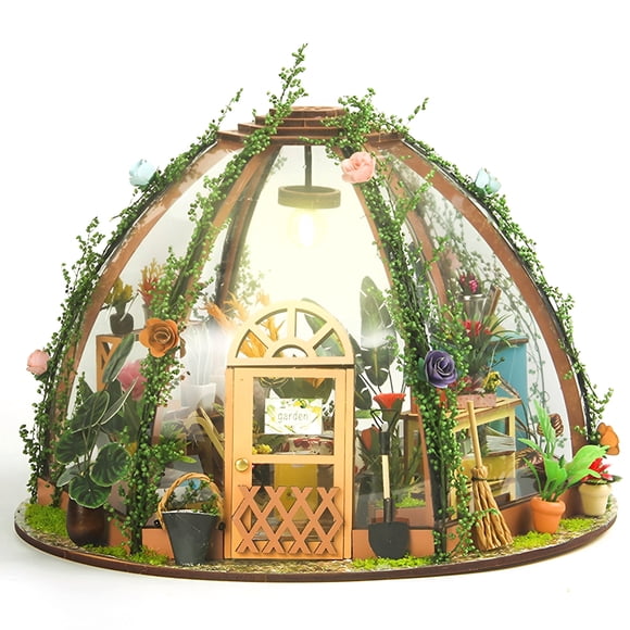 DIY Miniature Dollhouse Kit With LED Lights - Flower Shop Model Craft Kit