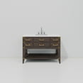 thumbnail image 4 of Norwalk 48 in W x 22 in D Brown Oak Single Bath Vanity, White Quartz Top, and Faucet Set, 4 of 7