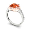 thumbnail image 2 of Solitaire with Accents Engagement Ring for Women - 1.86ct Simulated Red Diamond in 18K White/Rose Gold Promise Ring, 2 of 6