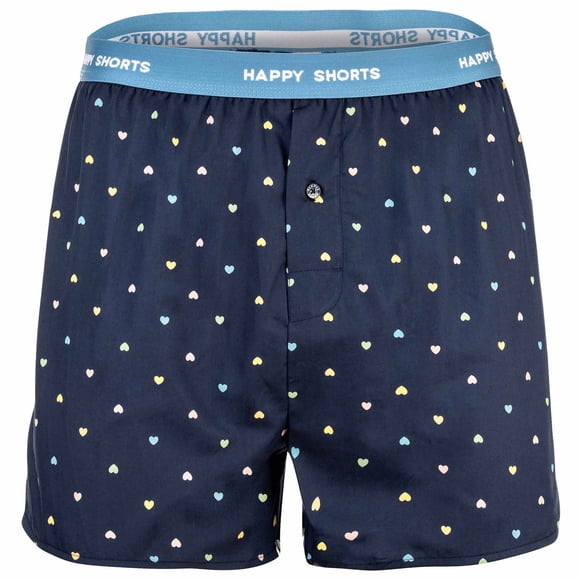 Happy Shorts Boxers de hombre tejidos - Estilo americano, algodón, estampados Hearts M (Medium)