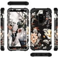 thumbnail image 3 of Compatible avec la Galaxy S9 Plus Cas, Fleur Trois Couches Hybride Robuste Résistant aux Chocs Corps Complet, 3 of 5