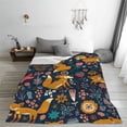 thumbnail image 5 of Bingfone Colorful Fox Print Flannel Fleece Blanket Throw Blanket for Bed,Sofa,Couch,Travel,Camping(40"x30" ), 5 of 8