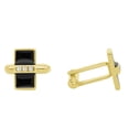 thumbnail image 2 of Mancuernilla con Cristal Fino Europeo en forma de Domino–  Bañado en Oro 14k– Mancuernilla Elegante y Brillante-Mancuernilla de Moda– Regalo especial Ortiz Espinosa Temporada, 2 of 2