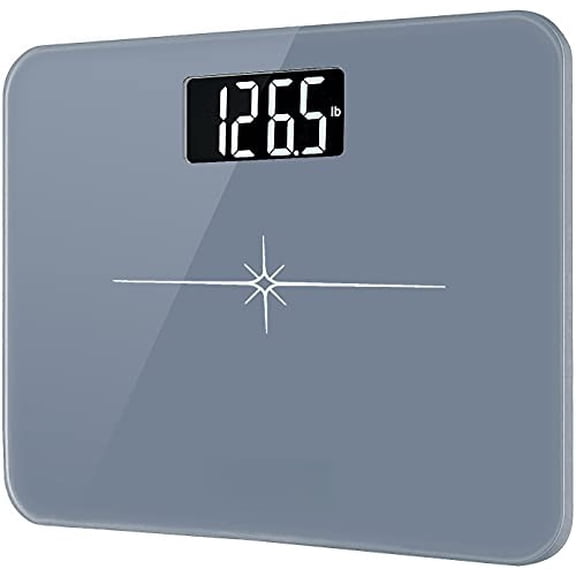 Ultra-Wide Bathroom Scale Digital High Accuracy Body Weight Scanner with Easy-to-Read Backlit LCD, 400 Pounds Ultimate Grey