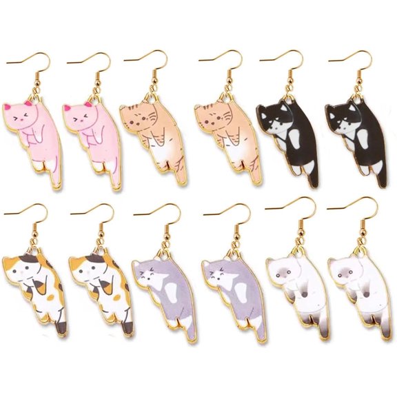 Cat Earrings for Women Trendy Stuff Christmas Stocking Stuffers Cute Funny Animal Stud Earrings Jewelry Cat Lovers Gifts for Birthday Christmas