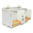 thumbnail image 4 of Ariel Taylor 73 In. Double Oval Sink Vanity With Carrara White Marble Countertop In White, 4 of 11