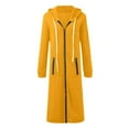 thumbnail image 4 of idosla Zip Up Hoodies for Women Oversized Fleece Long Pullover Hooded Sweatshirts Casual Long Sleeve Fall Jackets Coat 2025 (Yellow, XXL), 4 of 4