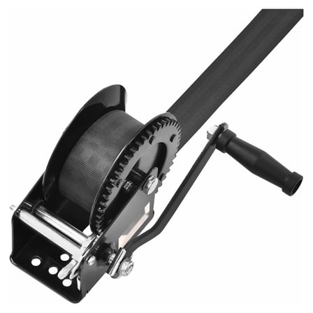 Hand Winch 1600 lbs, Boat Trailer Winch with 33ft Strap, Heavy Duty Manual Crank Winch for Towing, ATV, Vehicle Recovery, Two-Way Ratchet