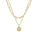 thumbnail image 1 of Collar para mujer, joyería para mujer, collar de cadena chapado en oro para mujer, colgante de letra hexagonal, collar de capas, anillo de mujer, 1 of 3
