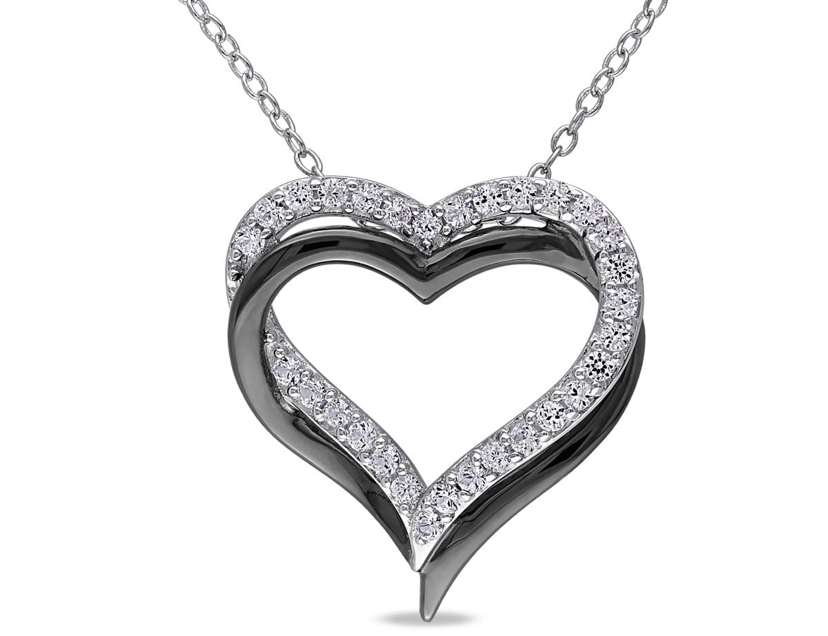 white sapphire pendant necklace