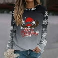 thumbnail image 2 of Christmas Sweatshirts for Women Plus Size Long Sleeves Color Tunic Tops Crewneck Hoodless Tunic Tops Casual Sweatshirt, 2 of 5