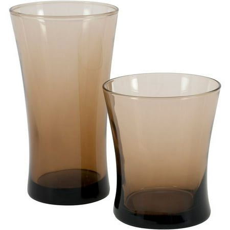 Anchor Hocking Trivium 16-Piece Glassware Set, Mocha