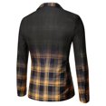 thumbnail image 2 of QUNYINEY Yellow Mens Winter Jacket Blazer Long Sleeve Gradient Sport Coat One Button Slim Plaid Outerwear Jackets, 2 of 3