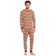 thumbnail image 2 of Leveret Mens Two Piece Cotton Pajamas Red White & Green Stripes S, 2 of 2