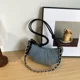 thumbnail image 4 of Bolsos de hombro de mujer de moda con cremallera de mezclilla, tendencia de hilo de coser, 2024, nuevas cadenas, bolso de mano de alta calidad, bolso cruzado para viaje, 4 of 5