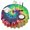 Colorful Tie Dye-1, variant on Black Tie Dye Pattern Round Tablecloth 60"x60",Wrinkle Wipeable Table Cloth for Kitchen Dining Room Picnic Patio Party
